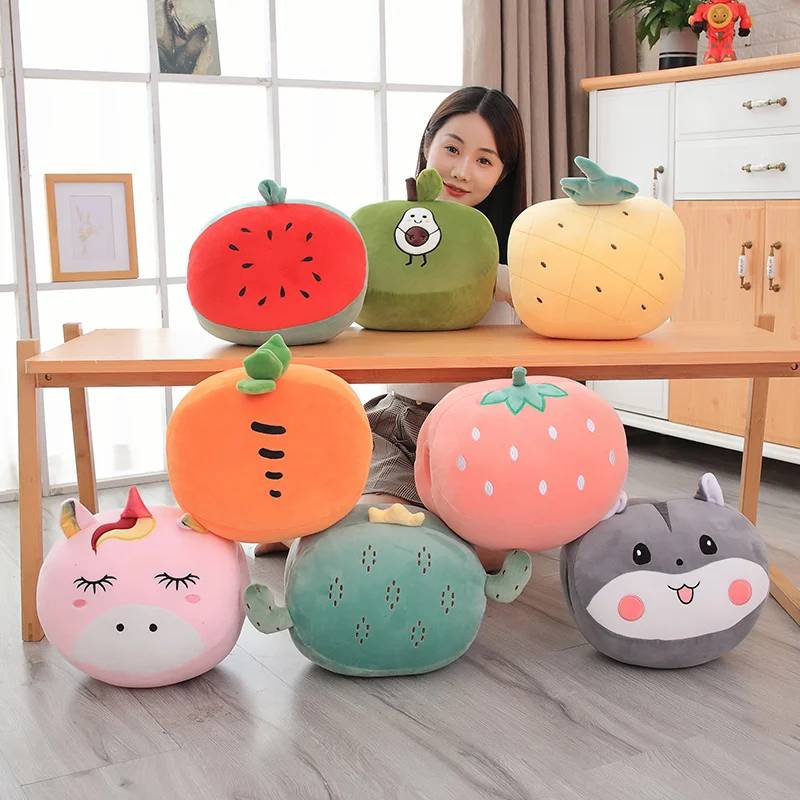 Simulation Plush Hand Warmer Super Soft Fruits Pillow Cushion Unicorn Toys Kids Girls Christmas Birthday Gift