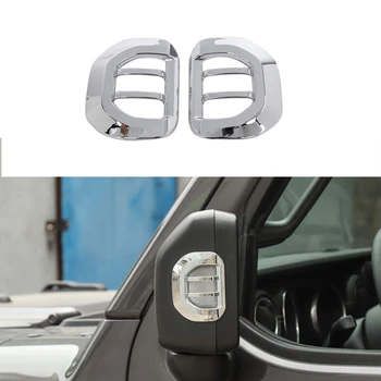 

Rearview Side Mirror Turn Signal Light Cover Trim Decorative Stickers for Jeep Wrangler JL 2018 2019 Car Accessories(Silver)