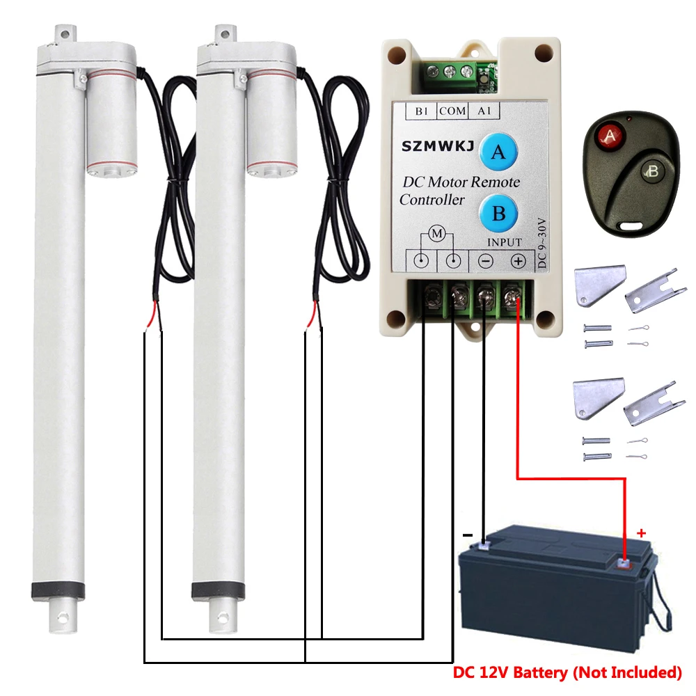 

Set of Wireless Control System-2PCS 450mm/18" Stroke 12V DC 330lbs Linear Actuators &Wireless Controller &Brackets for TV Lifts