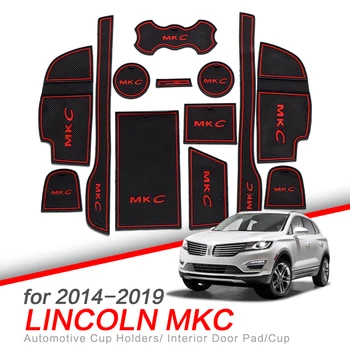 

ZUNDUO Anti-Slip Gate Slot Cup Mat for Lincoln MKC 2014-2019 Cup Holder Door Groove Non-slip pad Rubber Coaster