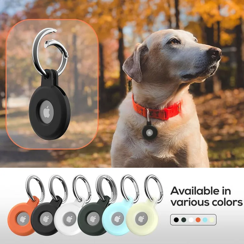 Funda de silicona con rastreador Bluetooth para mascotas, funda protectora con llavero, antiarañazos, suave, a prueba de pérdidas para perros, gatos y niños
