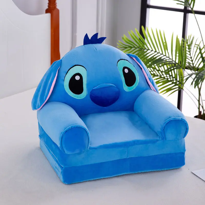 Children's Plush Stuffed Sofa Safety Chair Disney Creative Mickey Minnie Mouse Crown Stitch