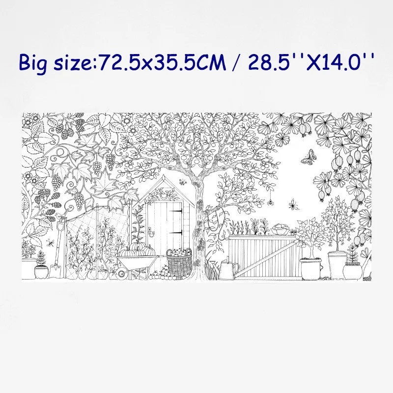 72.5x35 5 см/28 5x14 серия секретный сад Горизонтальный Прямоугольник Постер для