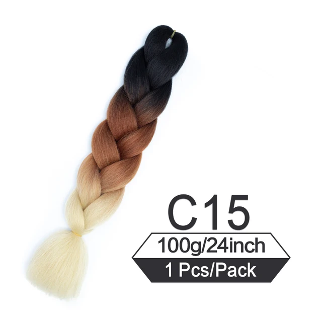 24 Inch Jumbo Braiding Hair Extensions For Box Twist Braid Accessorie Pre Stretched Afro Fake Hair Wholesale Jumbo Crochet Braid T1B/Green