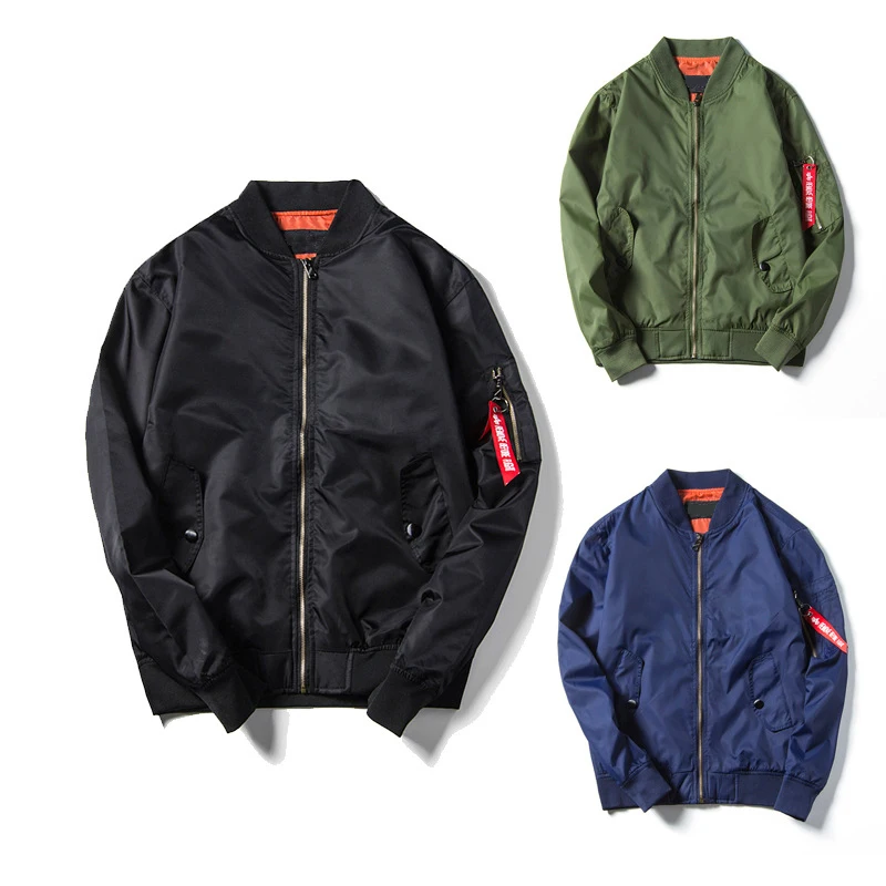 

2020 Eur Size Spring Autumn Men Casual Flight Jacket Zipper Air Force Coat Bomber Jacket Unisex Loose Outerwear Oversize