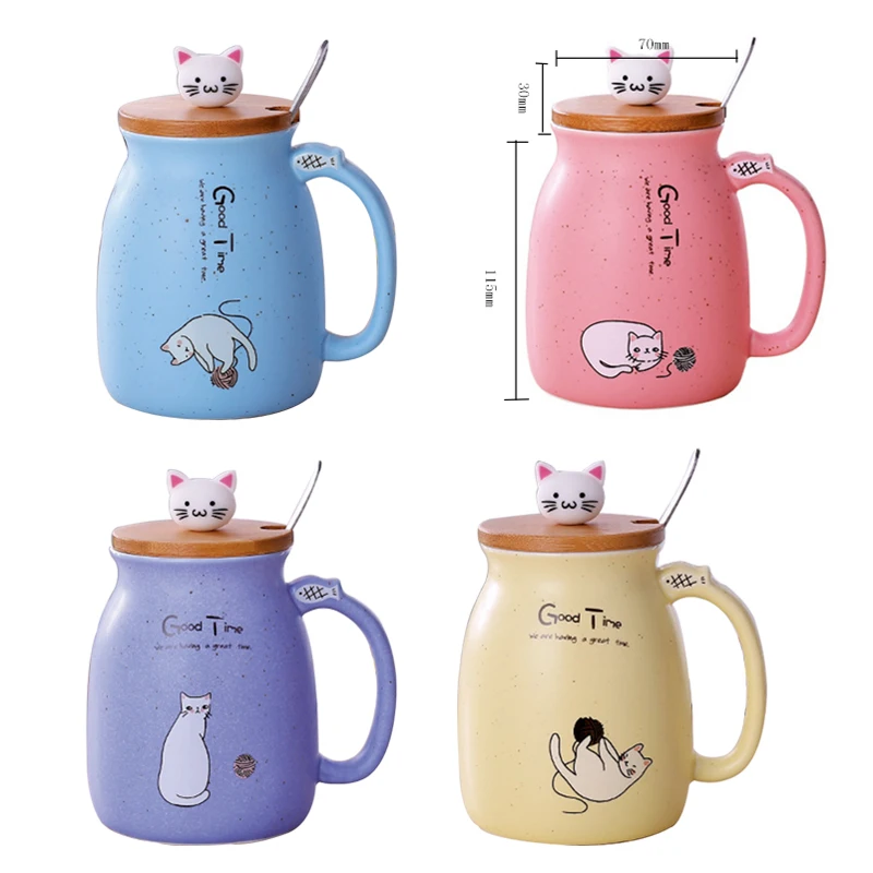 Креативная кружка с милым котом, термостойкая мультяшная чашка таза с крышкой, кофейные керамические кружки с котенком, детская чашка, Офисная посуда для напитков, подарок
