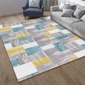 

Foot Pad Floor Mat Door Mat Rugs for Living Room Comfortable Portable Soft Polyester Two Size Geometric Bathroom Home Anti Slip