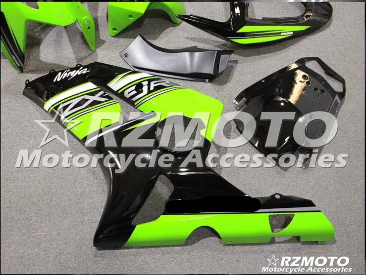 Мотоциклетный обтекатель abs комплект для Kawasaki Ninja ZX6R 636 2003 2004 корпусные детали плесень черный зеленый Магазин № 0063