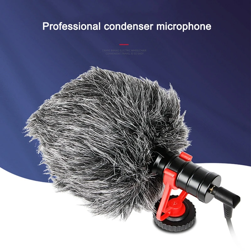 Condenser Microphone Video Record Micrphones For DSLR Camera Cell Phone PC Computer Live Broadcast Cardioid Micro 3.5MM Mic