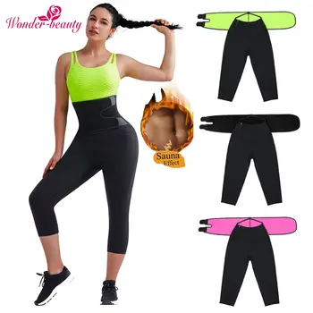 

Wnonderbeauty Women Neoprene Capri Pants Tummy Control Waist Trainer Adjustable Trimmer Belt Sauna Sweat Shaper for Weight Loss