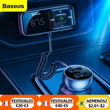 Baseus FM Modulator Transmitter Bluetooth 5.0 FM Radio 3.1A USB Car Charger Handsfree Car Kit Wireless Aux Audio FM Transmiter