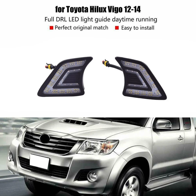 Для Toyota Hilux Vigo 2012-2014 пара передсветодиодный ных ДХО дневных ходовых