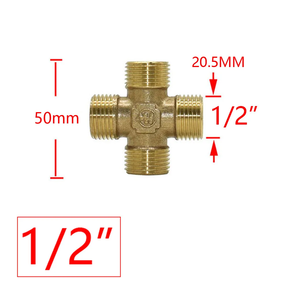 Brass 1/2" 3/4" 1" 1.2" 1.5" 2" Male Female Thread Connector Tee Elbow Repair End Cover Tube Connector Copper Plumbing Adapter