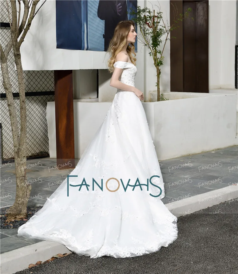Элегантное свадебное платье vestido de noiva с длинным шлейфом Свадебные платья robe de mariee с открытыми плечами свадебное платье trouwjurk