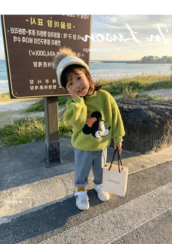 

Cartoon girl pullover sweater lamb cashmere warm autumn and winter new female baby foreign sweater