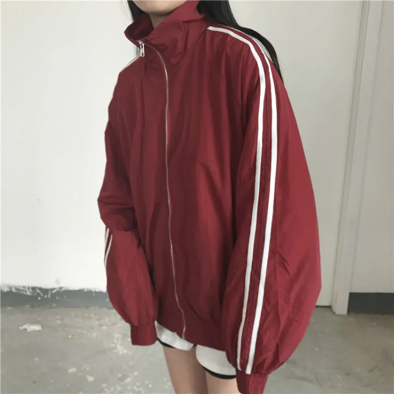 Promo  SVOKOR Casual Thin Sports Jacket Loose Zip Cardigan Women Korean Version Harajuku Short Paragraph J