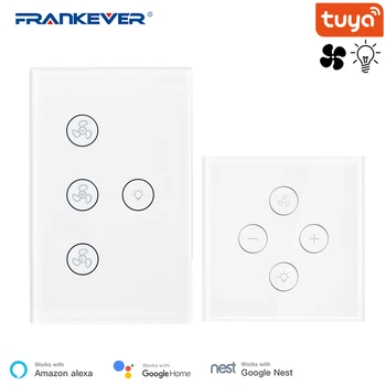 

FrankEver WiFi Smart Ceiling Fan Light Wall Switch Adjust Speed Tuya Switch Voice Control Compatible with Alexa Google Home