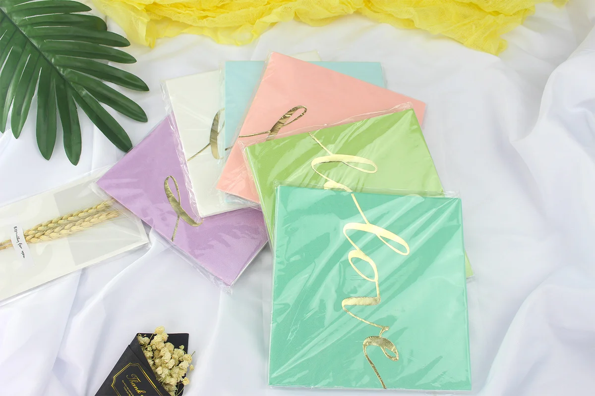 

64pcs Free shipping 25cm*25cm LOVE paper party TISSUE napkins for Valentine'sparty supplies