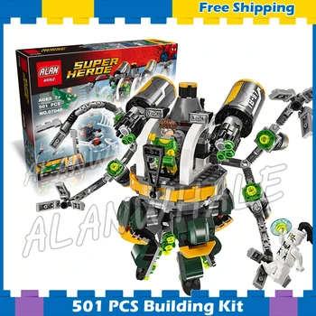 

501pcs Super Heroes Spider-Man Doc Ock's Tentacle Trap Octo-Bot Boat 07040 Model Building Blocks Gifts Sets Compatible With Lago