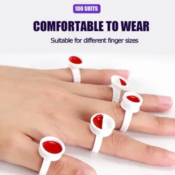 

100Pcs Disposable Permanent Makeup Ring No Divider Tattoo Ink Pigment Holder Cup Size S/M/L