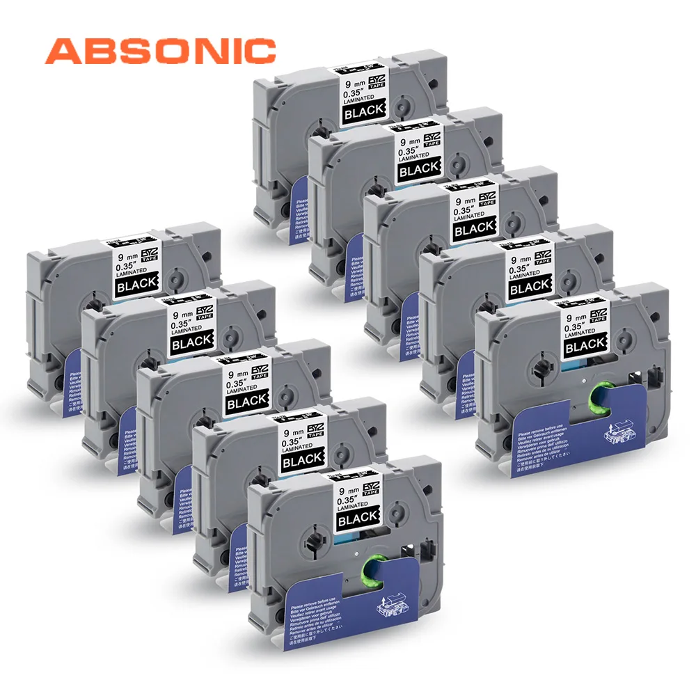 Absonic 10 шт. TZe-325 TZ-325 чёрный с белыми пятнами запечатанных лент для Brother P-Touch cube PT-D210 PT-H110 PT-D400 PT-D600 PT-P700 принтер