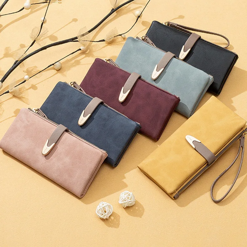 

LOOZYKIT Card Holder Coin Purse Wallet Zipper Women Long Purse Leather Young Fashion Purse
