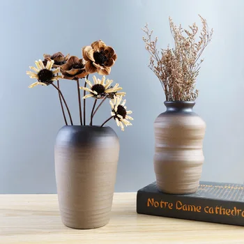 

Vintage Ceramic Vase Home Desktop Decoration Dried Flower Inserter Hydroponics Plant Flower Pot Office Bedroom Tabletop Decor