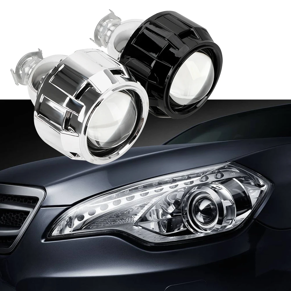 

Silver Black Shell 2.5 Inch For H1 Xenon LED Bulb H4 H7 Xenon HID Projector Lens Motorcycle Car Headlight Accessories