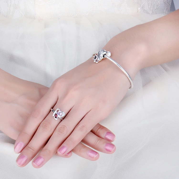 JewelryPalace СОЗДАН Ruby Корона Слон на Бусы из жемчуга очарование Fit Браслеты 925 пробы Серебряного Бисера Шарм Fit Браслеты