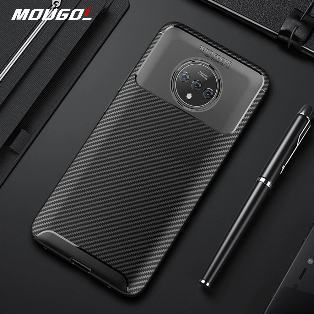 

For Oneplus 7T Case Flex Carbon Fiber Cover Shockproof Phone Case For One Plus 7t Oneplus 7 T Cover Full Protection Bumper Shell