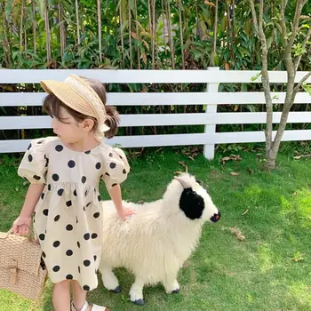 

2020 Korea Style Baby Girls Dots Dress Summer Kids Girls Dresses 1-7 Years