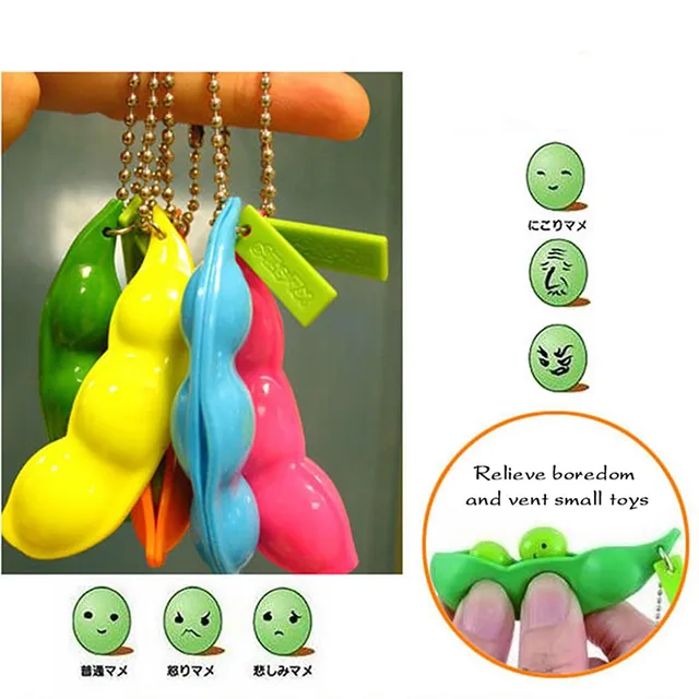 Fidget Squishy Toys Decompression Antistress Fidget Toys Squeeze Peas Beans Keychain Relief for Kids Rubber Stress Reliever Toys 1