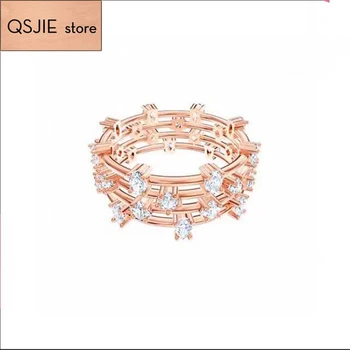 

Qsjie high quality SWA shining charming fashion jewelry, four in one women's ring