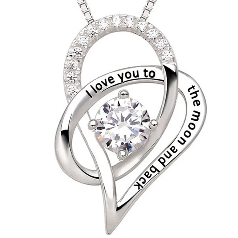 Ожерелье в форме сердца I LOVE You to the Moon And Back
