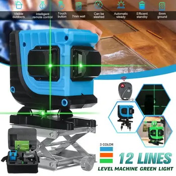 

ZEAST 12 Lines Laser Level 3D Self-Leveling 360 Horizontal And Vertical Cross Powerful Green Laser Beam Line Measurement Tools