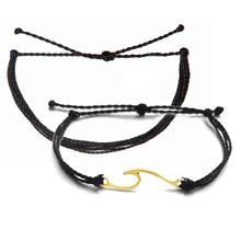 Набор в богемном стиле, браслеты, наборы, пляж, океан, черный человек, мужчины, женщины, девочки, веревка, ручная работа, нержавеющая сталь, подвески, браслеты дружбы