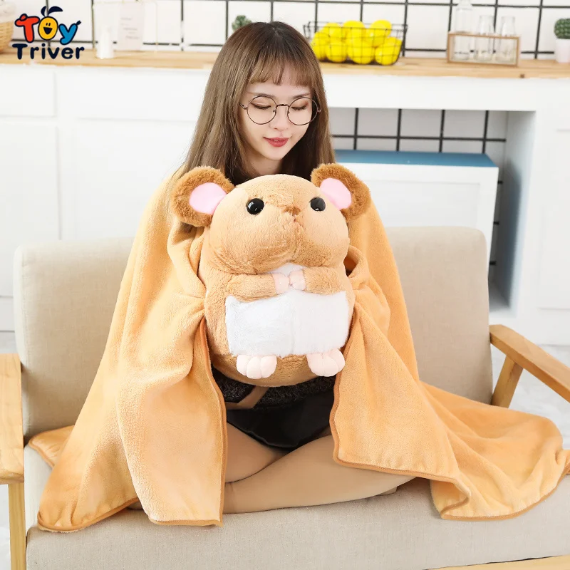 Kawaii мышь, крыса, плюшевая игрушка Triver, портативное одеяло, кукла, руки, грелка, дети, мальчики, девочки, путешествия, ковер для офиса, коврик для сна, подарок