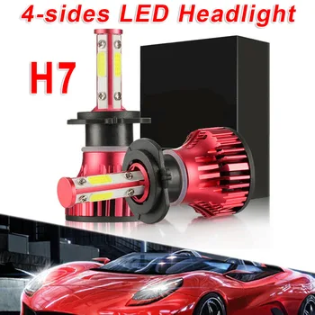

2 Pcs 4 Side H7 LED Headlight Kits 2000W 6000K 300000LM Replacement Lights Bulbs