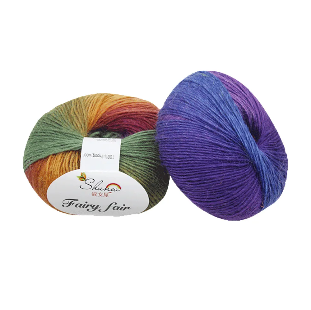 Yarn Knitting Crochet Thread Wool Cotton Hand 50g Rainbow Scores Blend lanas para tejer envio gratis Wholesale free shipping 2 - Color: E