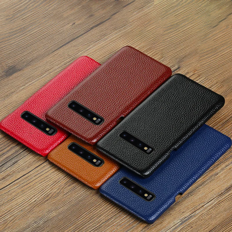 Чехол для телефона Samsung Galaxy A50 A70 S7 S8 S9 S10 Plus Note 8 9 10 кожаный чехол с текстурой личи A30