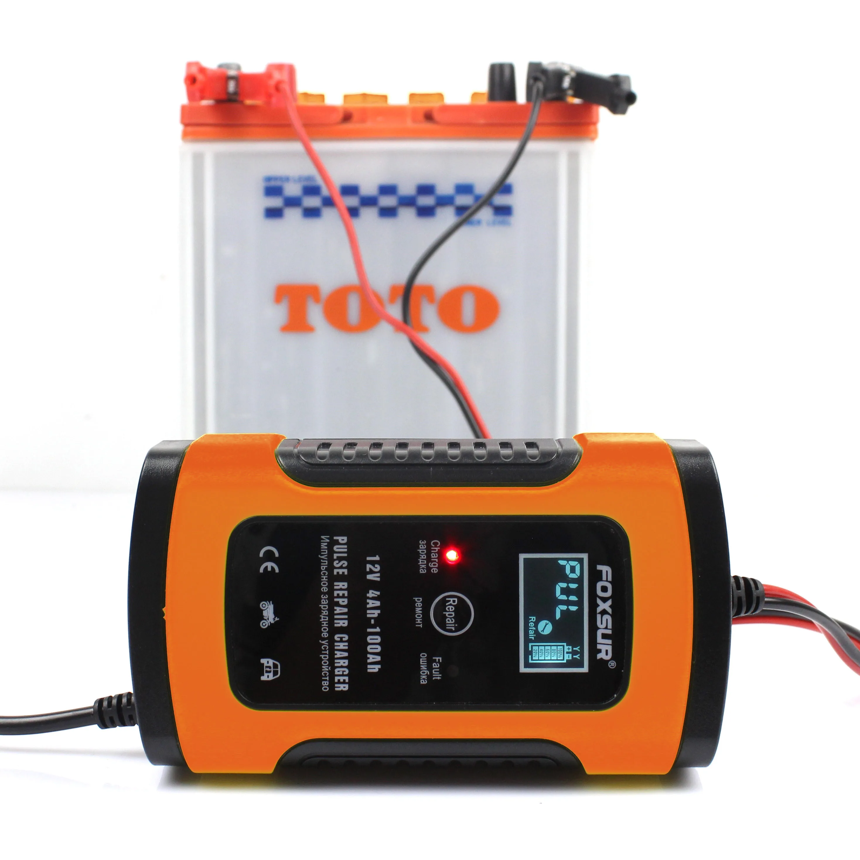 

12V 5A Pulse Repair Charger with LCD Display Motorcycle & Car Smart Battery Charger For AGM GEL WET Lead Acid Battery 4-100AH