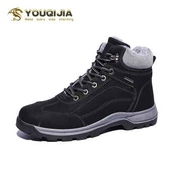 

Winter Warm Sports Boots Men Split Fur Plus Men Snow Boots Handmade Waterproof Ankle Boots Shoes Outdoor Work Safety Boots