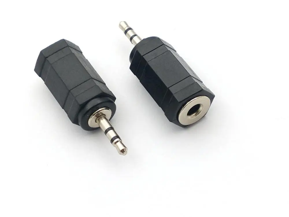 100 pcs High quality 2 5mm Plug to 3 5mm Jack adapter HEADPHONES EARPHONES connector