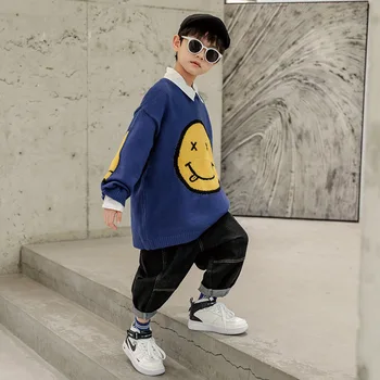 

Boys' sweater Spring and Autumn 2020 new Style Western style children's sweater Autumn and winter Zhongda Children's Korean vers