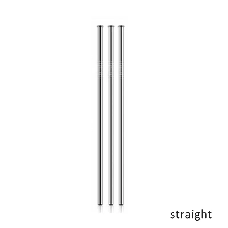 straight Reusable Straight Bent Bar Party Accessory Kitchen Gadgets Stainless Steel 3Pcs Drinking Tools Drinking Straw Metal Straws - Цвет: straight