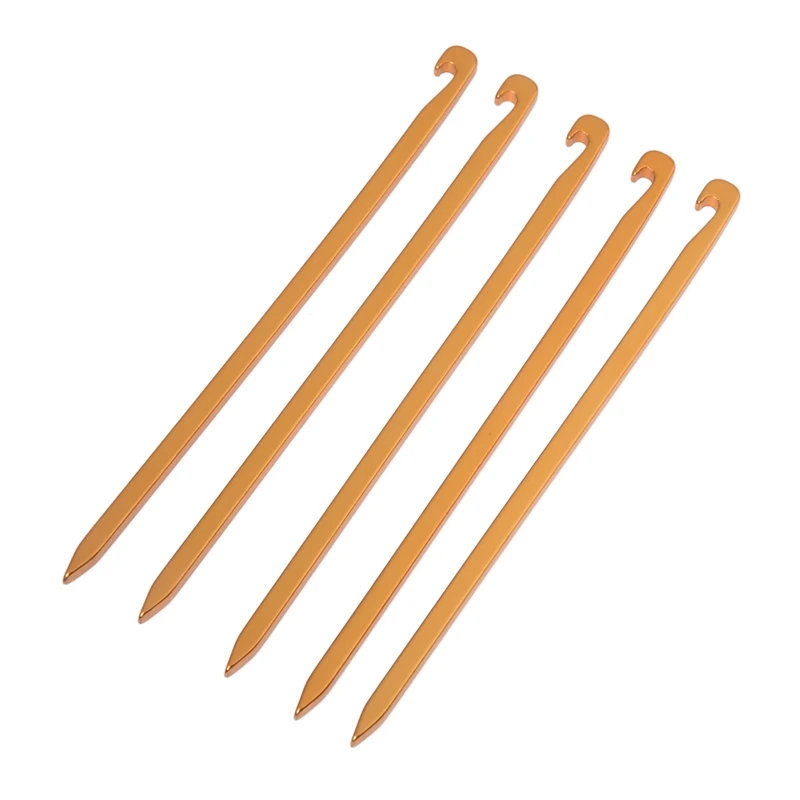 

5pcs Piles of Needle Tent Pegs Tent Ultra Light Aluminum - Gold