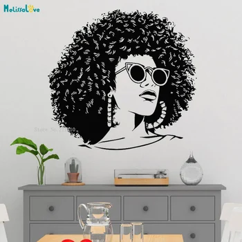 

Independent Women Blessed By Sunglasses Wall Sticker Beauty Salon Decoration Decals Removable Murals Vinyl YT4494