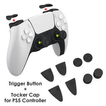 

8 in 1 Thumb Stick Grip Key Caps Joystick Cover L2 R2 Trigger Extender for PS5 Electronic Machine Accessories