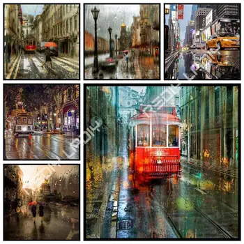 

Full Square/Round Diamond Painting London Street Mosaic Picture Rhinestone Cross Stitch 5D Diamond Embroidery Home Decor Crafts