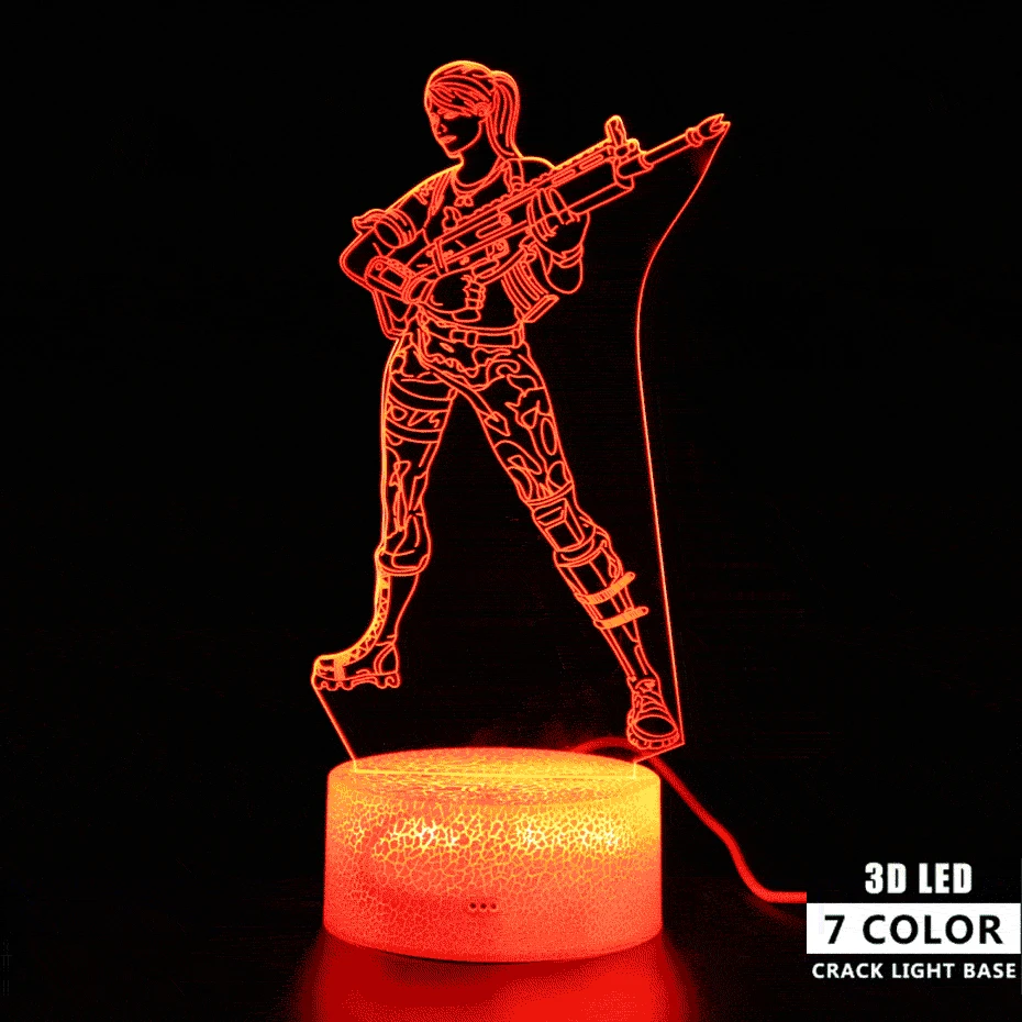 Battle Royale Lamp Remote Control Touch Switch 3d Table Lamp Sleep Nightlight Illusion RGB